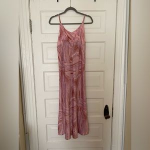Pink/Lilac satan midi, tie back dress